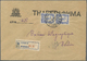 Br Griechenland: 1901, Hermes 25 L. Blue, Vertical Pair Tied By Cds. "ATHEN 28.11.10" To Registered Reprint Teleg - Lettres & Documents