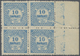 **/ Griechenland - Besonderheiten: 1920 (ca.), 10 Dr. Blue, A Right Margin Block-4 With Paper Folds On Pos. 2 Resp - Autres & Non Classés