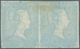 O/ Großbritannien: 1841, A Horizontal Pair QV 2 D. Blue, Plate 3 , Letters BE-BF Tied By Two Blue(!) Maltese Cros - Other & Unclassified