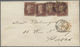 Br Großbritannien: 1856. Envelope Addressed To France Bearing SG 30, 1d Brick-red (four) Tied By London Obliterat - Autres & Non Classés