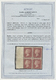 */ Großbritannien: 1857, A Block Of Four QV 1 D. Deep Rose-red On White Paper, Die II, Alphabet III, Watermark La - Autres & Non Classés