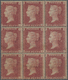 **/* Großbritannien: 1857, A Mint Block Of Nine Of QV 1 D. Rose-red On White Paper, Die II, Alphabet III, Watermark - Other & Unclassified