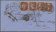 Br Großbritannien: 1866. Envelope Addressed To France Bearing SG 44, 1d Rose (4) Tied By Leeds/447 Duplex Underpa - Sonstige & Ohne Zuordnung