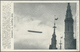 Br Thematik: Zeppelin / Zeppelin: 1909 - Seltene Fotokarte: "Der ZEPPELIN über Landshut", Gelaufen, Erstklassige Erhaltu - Zeppelins