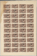 **/* Britische Post In Marokko: 1935/1936, 3fr. On 2s.6d. Brown, Complete Sheet Of 50 Stamps Unmounted Mint, At Upp - Autres & Non Classés