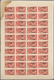 **/* Britische Post In Marokko: 1935/1936, 6fr. On 5s. Bright Rose-red, Complete Sheet Of 50 Stamps (partly Separat - Other & Unclassified