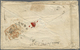 GA Großbritannien - Ganzsachen: 1844. Postal Stationery Envelope 1d Pink (creases, Tears, Folds, Stains) Tied By - 1840 Mulready Envelopes & Lettersheets