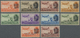 * Ägypten: 1953: Group Of 10 AIR Stamps All Overprinted 6 BARS (= Double Ovpt.), Mint Lightly Hinged. - 1915-1921 Britischer Schutzstaat