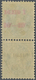 ** Island: 1902, Gildi Overprints, 5a. Green, Perf. 12¾, Vertical Pair, Top Stamp With RED Overprint, Lower Stamp - Other & Unclassified