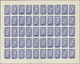 ** Algerien: 1930, 100th Anniversary Of Conquest, 50c. Ultramarine, IMPERFORATE Sheet Of 50 Stamps Unmounted Mint (some  - Algeria (1962-...)