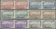 * Algerien: 1946, Airmail Issue 'Harbour Of Algier' Complete Set In IMPERFORATE Horizontal Pairs, Mint Lightly Hinged An - Algeria (1962-...)