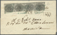 Br Italien - Altitalienische Staaten: Kirchenstaat: 1852, 1/2 Baj. Black On Grey Horizontal Strip Of Four On Fold - Papal States