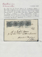 Br Italien - Altitalienische Staaten: Kirchenstaat: 1852, 1/2 Baj. Black On Grey Horizontal Strip Of Four On Fold - Papal States