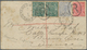 Br Queensland: 1894. Registered Envelope (stains) To Argentina Bearing SG 189, 2d Pale Blue, SG 208, ½d Green (2) And SG - Covers & Documents