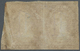 (*)/ Tasmanien: 1857-67 1d. Brick-red, Wmk Double-lined Numeral "1", Horizontal Pair Showing A Spectacular Paperfold (2½ - Covers & Documents