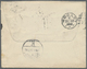 GA Tasmanien: 1899 (23.10.), Stat. Envelope QV 1d. Carmine Embossed Oval Uprated With QV 1d. Scarlet And ½d. Tablet Used - Covers & Documents