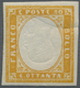 * Italien - Altitalienische Staaten: Sardinien: 1858: 80 Centesimi Orange With Inverted Centerpiece ("effige Cap - Sardinia