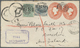 GA Tasmanien - Stempelmarken: 1894 (22.3.), Stat. Envelope With Two Impressions QV 1d. Red Embossed Oval Uprated With QV - Covers & Documents