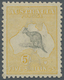 * Australien: 1918, Kangaroo 5s Grey And Pale Yellow 3rd Wmk., Mint Hinged With Minor Crease At Bottom, SG. £ 275 (BW. 4 - Other & Unclassified