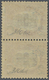 * Italien: 1878, Overprinted Issue Vertical Pair 2c./2 L. Violet Red, Mint Hinged, Fine And Fresh, Michel Catalo - Marcophilia