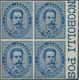 ** Italien: 1879, 25c. Blue, Imperforate "PROVE D'ARCHIVO", Marginal Block Of Four, Unmounted Mint. Sass. P40, 1. - Marcophilie