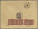 Br Italien: 1891. Registerd Envelope (stains) Addressed To France Bearing Yvert 13, 2c Red-brown (2 Strips Of Fiv - Marcophilie
