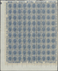 ** Italien: 1895, 25c. Blue, Complete (folded) Pane Of 100 Stamps With Marginal Inscriptions, Unmounted Mint With - Marcophilie