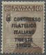 ** Italien: 1922, 9. Kongress Des Philatelistenverbandes 40 C, Postfrisch Mit ABART: 3. Aufdruckreihe Nach Rechts - Marcophilie