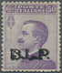 ** Italien: 1923, "B.L.P." Black Overprint On 40 C. Violet Unissued Value, Mint Never Hinged And Very Well Center - Marcophilie
