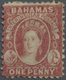* Bahamas: 1861/1862, Perforation 11 To 12 1/2, 1d Lake, Fresh Unused, Good Colour, Part Original Gum. A FINE EXAMPLE OF - 1963-1973 Ministerial Government