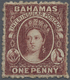 * Bahamas: 1862 No Watermark, Perf. 13, 1d. Brown-lake, Unused With Part Original Gum; Very Fine And Fresh. B.P.A. Certi - 1963-1973 Autonomie Interne
