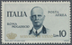 * Italien - Dienstmarken: 1930, Official Air Mail 10 L. Dull Blue Gold Overprint "SERVIZIO DI STATO", Mint Tiny - Officials