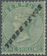* Bermuda-Inseln: 1874, "Three Pence" Auf 1 Sh. Grün, Type 6, Ungebrauchtes, Feines Exemplar (teils Nachgezähnt). Eine S - Bermuda