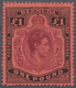 ** Bermuda-Inseln: 1938-53, 1 Pound Purple And Black On Red Mint Never Hinged, Cert. BPA, SG Cat. GBP 275,- - Bermuda