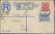 GA Britisch-Ostafrika Und Uganda: 1910. Registered East Africa Uganda Postal Stationery Envelope 2a Blue Upgraded With S - East Africa & Uganda Protectorates