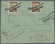 Br Lettland: 1919, 35 Kap. Brown, Two Single Stamps Tied By Provinsional Double Line "MARIENBOUG...." To Register - Latvia