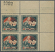 ** Lettland: 1921, Rotes Kreuz Überdrucke, Kpl. Serie Mit Blauem Rückseitendruck In Postfrischen 4er-Blocks, Dabe - Latvia