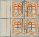 O Lettland: 1931, Tuberkulose 1 S Zus. Mit 3x 2 S, Gestempelter SR-4er-Block Mit Dem Seltenen Wz. Normal-waagere - Latvia