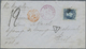 Br Chile: 1876. Envelope Addressed To France Bearing Chile Yvert 14. 10c Blue Tied By Cork Cancel With Santiago/Chile Do - Chile