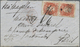 Br Chile: 1876. Envelope Addressed To France Bearing Chile Yvert 13, 5c Orange/red (2) Tied By Cork Cachet With Adjacent - Chile