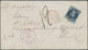 Br Chile: 1876. Envelope (stains) Addressed To France Bearing Chile Yvert 14. 10c Blue Tied By Cork Cancel With Adjacent - Chile