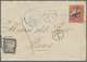 Br Costa Rica: 1882 Cover (trimmed 3.5 Cm At Left) To Paris Bearing 1863 2r. Red With Blue "cross" Cancel In Crayon, PAN - Costa Rica