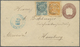 GA Costa Rica: 1897. Postal Stationery Envelope 10c Brown Upgraded With Yvert 31, 1c Blue/green And Yvert 32, 2c Yellow  - Costa Rica