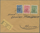 Br Liechtenstein: 1914/17, 5-25 H. Fürst Gestr. U. Norm. Papier Kompl. Auf 2 Echt Gelaufenen Sehr Sauberen R-Brie - Lettres & Documents