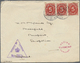 Br Curacao: 1941. Roughly Opend Air Mail Envelope Addressed To England Bearing Yvert 121, 5c Orange (strip Of Three) Tie - Curacao, Netherlands Antilles, Aruba