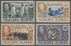 * Falklandinseln: 1938, KGVI Definitives Four Values 2s6d. Penguins To 1pd. Coat Of Arms Mint Very Lightly Hinged, Scarc - Falkland Islands