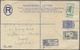GA Falklandinseln - Ganzsachen: 1955 (ca.). Registered KGVI Postal Stationery Envelope 4d Blue Upgraded With SG 172, ½d  - Falkland Islands