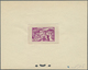 (*) Fezzan: 1946, 50fr. Map/Camel Horseman, Four Epreuve In Bue, Orange-red, Dark Green And Purple. Maury 34 - Covers & Documents
