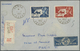 Br Fezzan: 1949, Definitives Pictorials/Officers, 1fr. To 50fr., Complete Set Of Eleven Values On Two Registered Airmail - Covers & Documents
