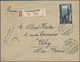 Br Luxemburg - Dienstmarken: 1926, 3 Fr Dark Blue With Diagonal Red Ovp "Officiel", Single Franking On Registered - Service